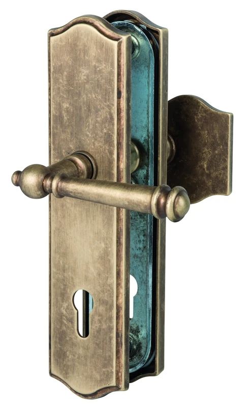 ALPERTEC Class 2 Certified Door Fitting for Front Doors sicura Mount Everest HS 72 mm Antique Bronze Finger Plate Door Handle/Lever Door Handles Lever Latch Door Handle Pack of 1 32253200 - Image 1