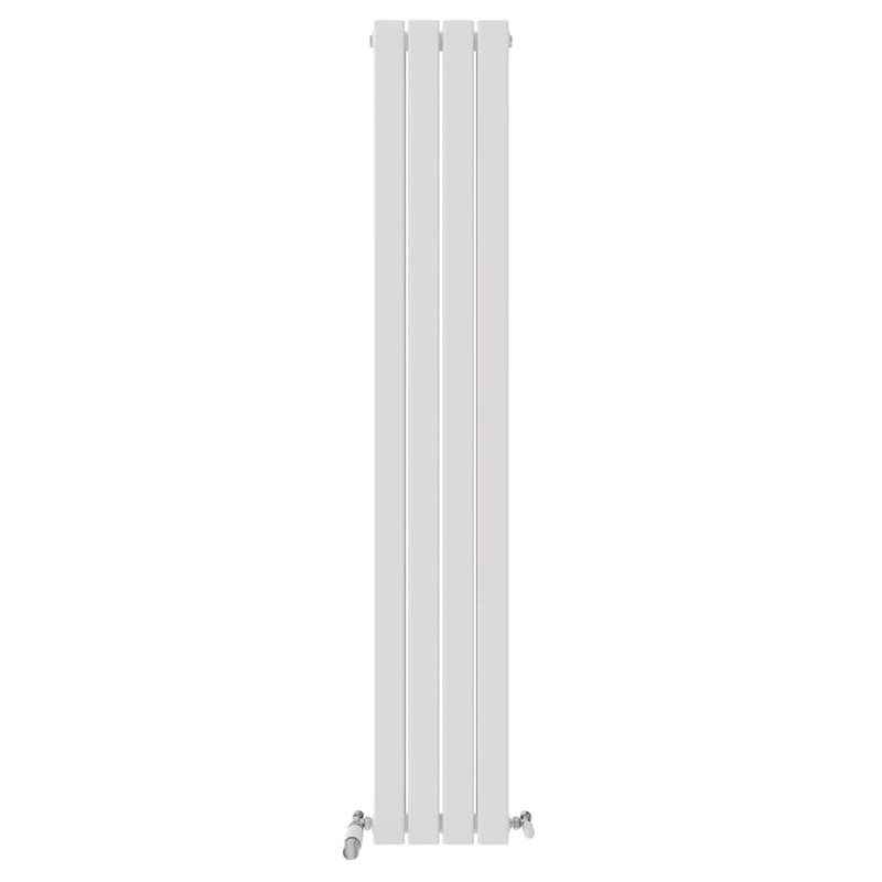 iBathUK Apex Wall Mounted Vertical Double Slim Flat Panel Radiator, 4-Column Steel, Hydronic Central Heating, High Thermal Output, Modern Designer Radiator for Bathroom in Matt White, 1800x304 mm