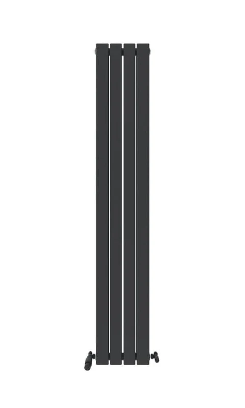 iBathUK Apex Wall Mounted Vertical Double Slim Flat Panel Designer Radiator, Steel High Thermal Output, Hydronic Central Heating, Modern Designer Radiator in Matt Anthracite, 1800mm - Image 1