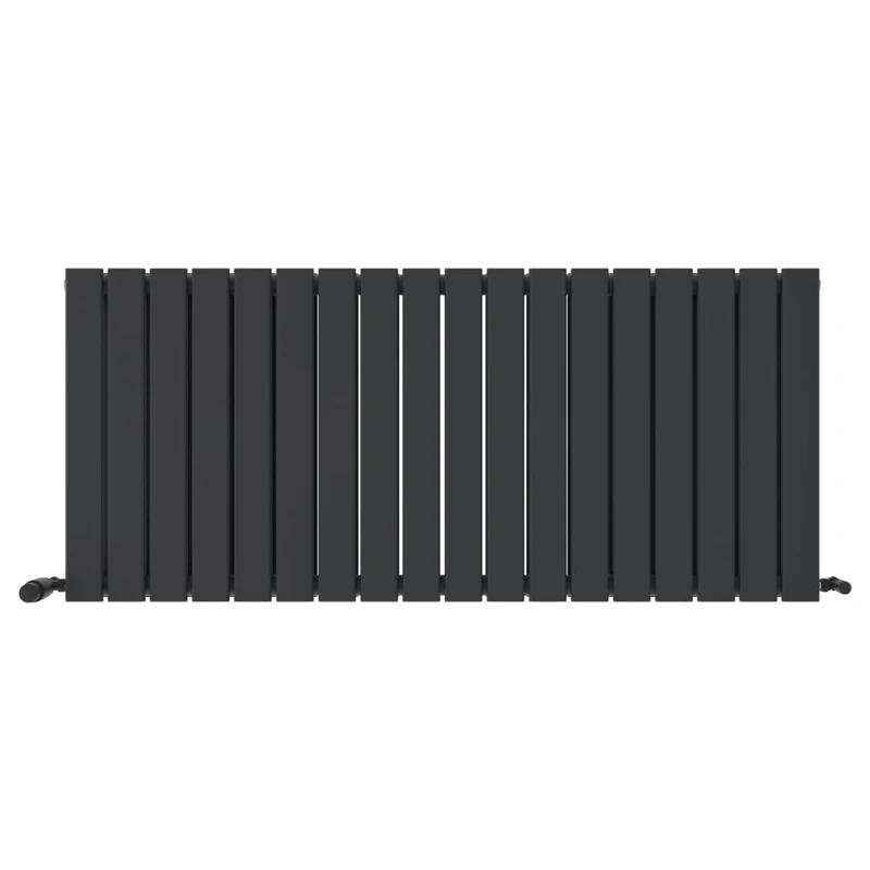 iBathUK Apex Horizontal Radiator, Double Flat Panel Radiators, 600x1368mm Slim Radiator for Bathroom,Kitchen,Living Room- Anthracite