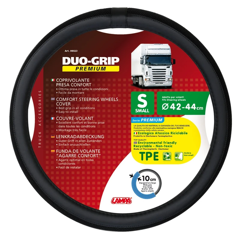 LAMPA 98023 Duo-Grip Tpe (Thermoplastic Elastomer) Steering Wheel Cover, Small