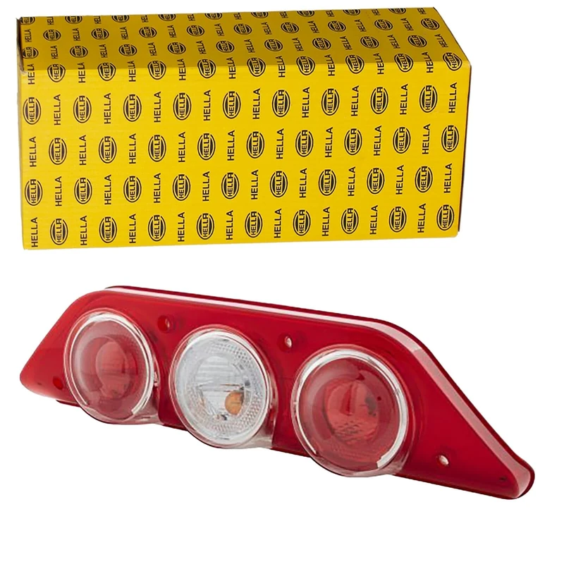 HELLA 2VP 343 520-011 Rearlight - Caraluna Modular - Bulb - 12V - mounting/Bolted - Lens Colour: Red/Crystal clear - Plug: Blade Terminal - left - Quantity: 1