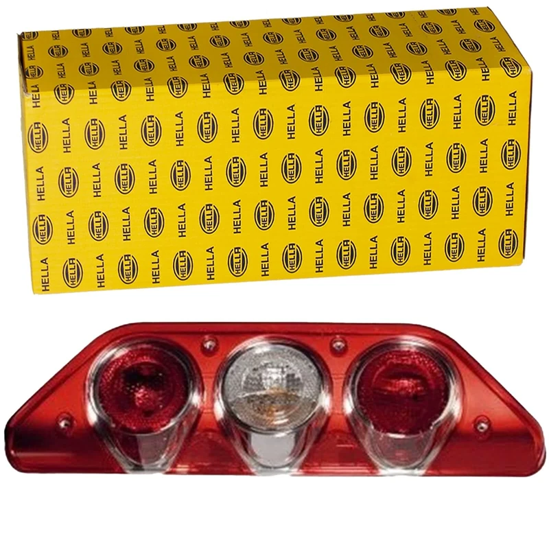 HELLA 2VP 343 520-021 Rearlight - Caraluna Modular - Bulb - 12V - mounting/Bolted - Lens Colour: Red/Crystal clear - Plug: Blade Terminal - right - Quantity: 1
