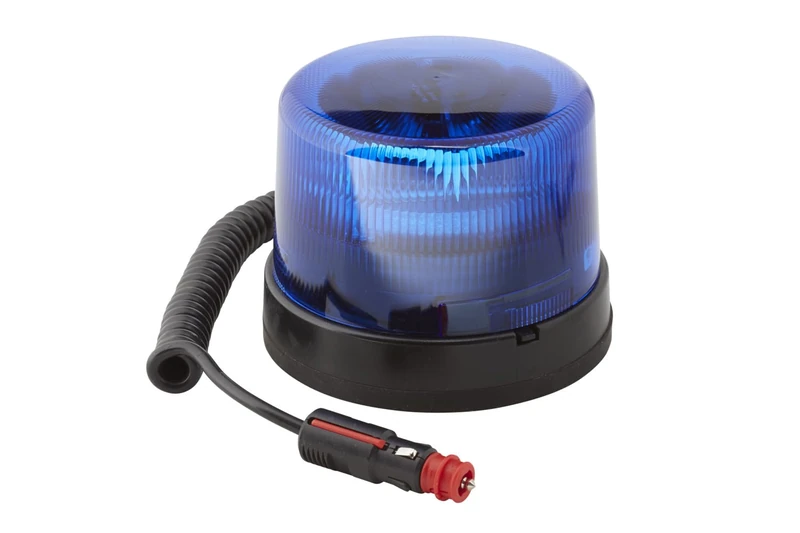 HELLA 2RL 011 484-121 LED-Rotating Beacon - KL 7000 - 12/24V - Blue - Magnet Mount - Cable: 600mm - Plug: DIN ISO 4165