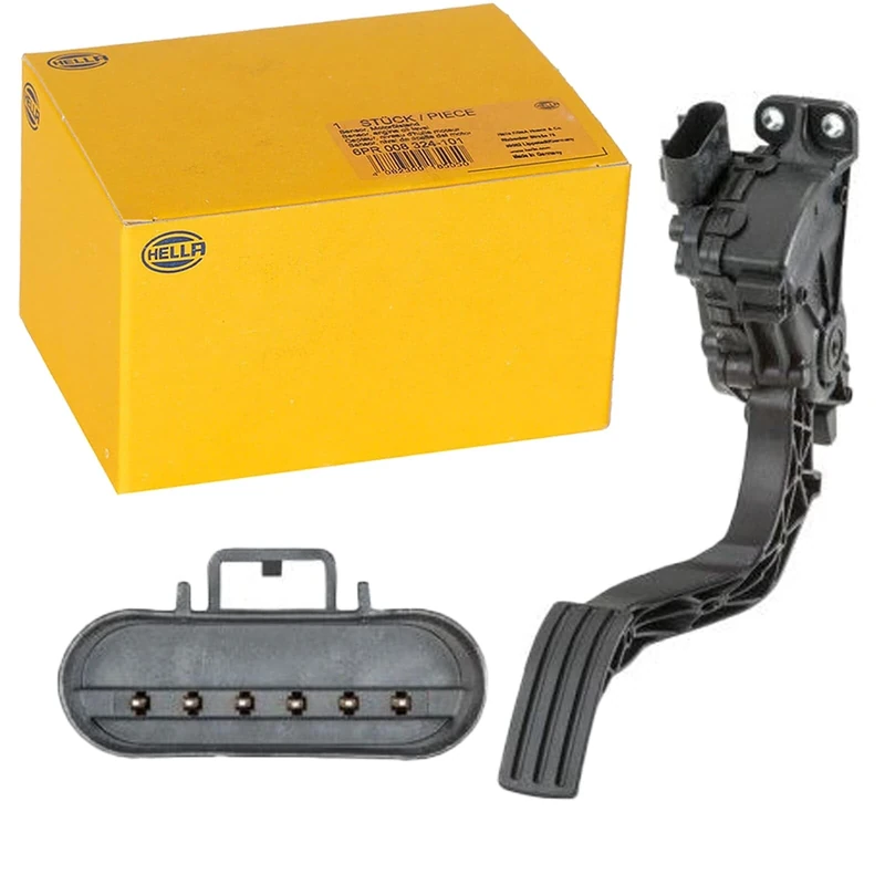 HELLA 6PV 010 946-151 Sensor, accelerator pedal position - for left-hand drive vehicles - 6-pin connector - Manual Transmission
