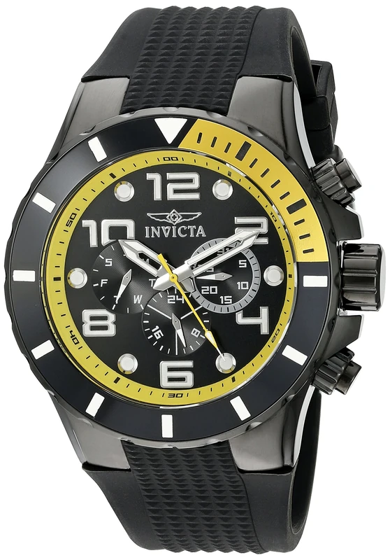 Invicta Pro Diver 18741 Men's Watch - Waterproof - Analogue - Quartz Movement - stainless steel with black dial - 50mm
