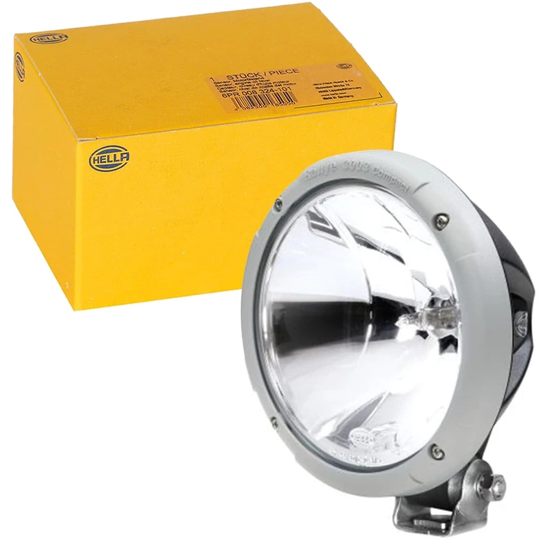 HELLA 1F3 010 119-101 Halogen-Spotlight - Rallye 3003 Compact - 12/24V - round - Reference number: 17.5 - Bolted - Clear diffusing lens - Lens Colour: Crystal clear - left/right