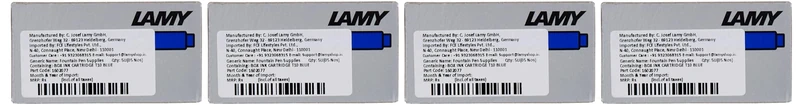 Lamy Fountain Pen Ink Cartridges, Blue Ink, Pack of 20 (LT10BLB)