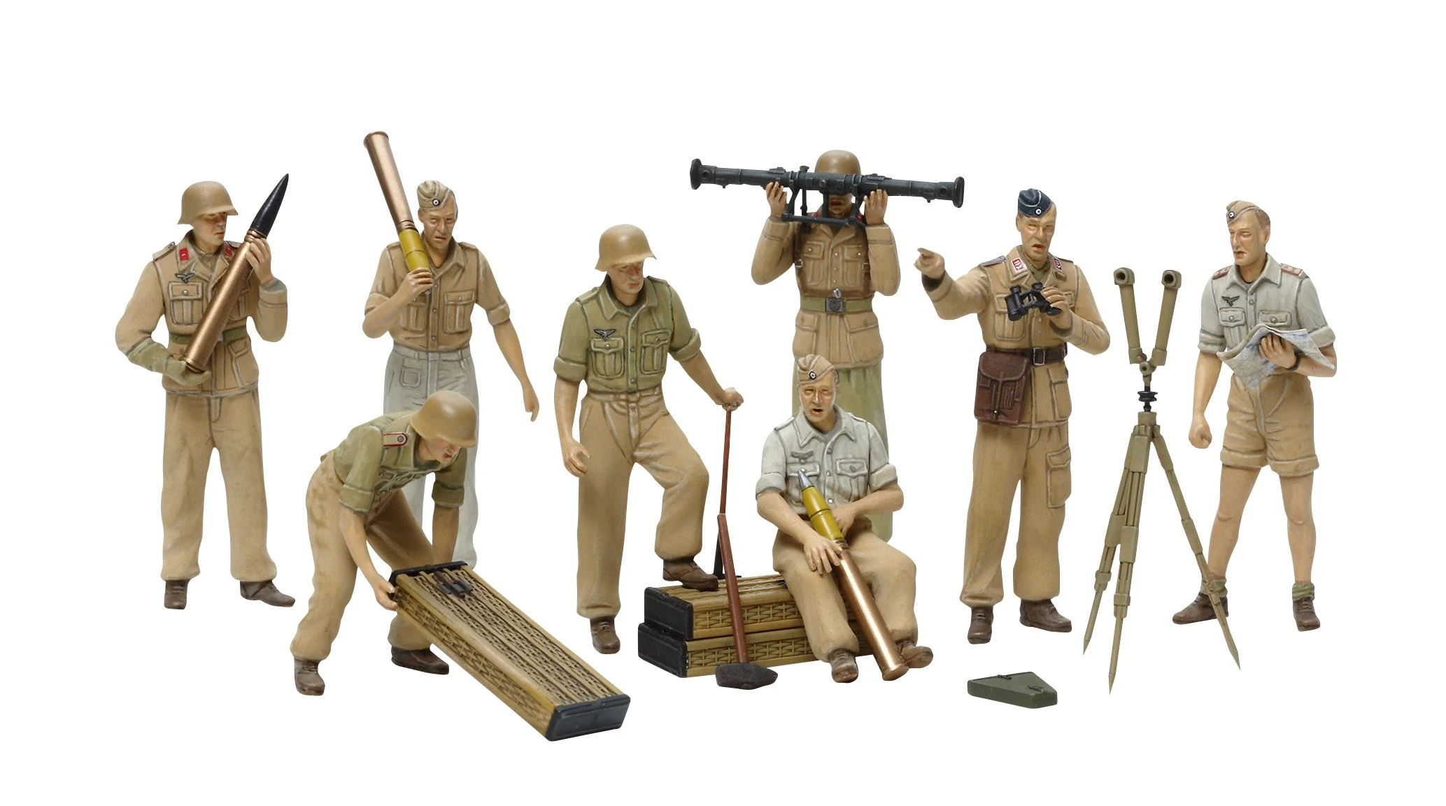 TAMIYA 300035343-1:35 Figure Set DAK Luftwaffe Artillery, Faithful Replica, Plastic Kit, Crafts, Model Kit, Assembly, Unpainted