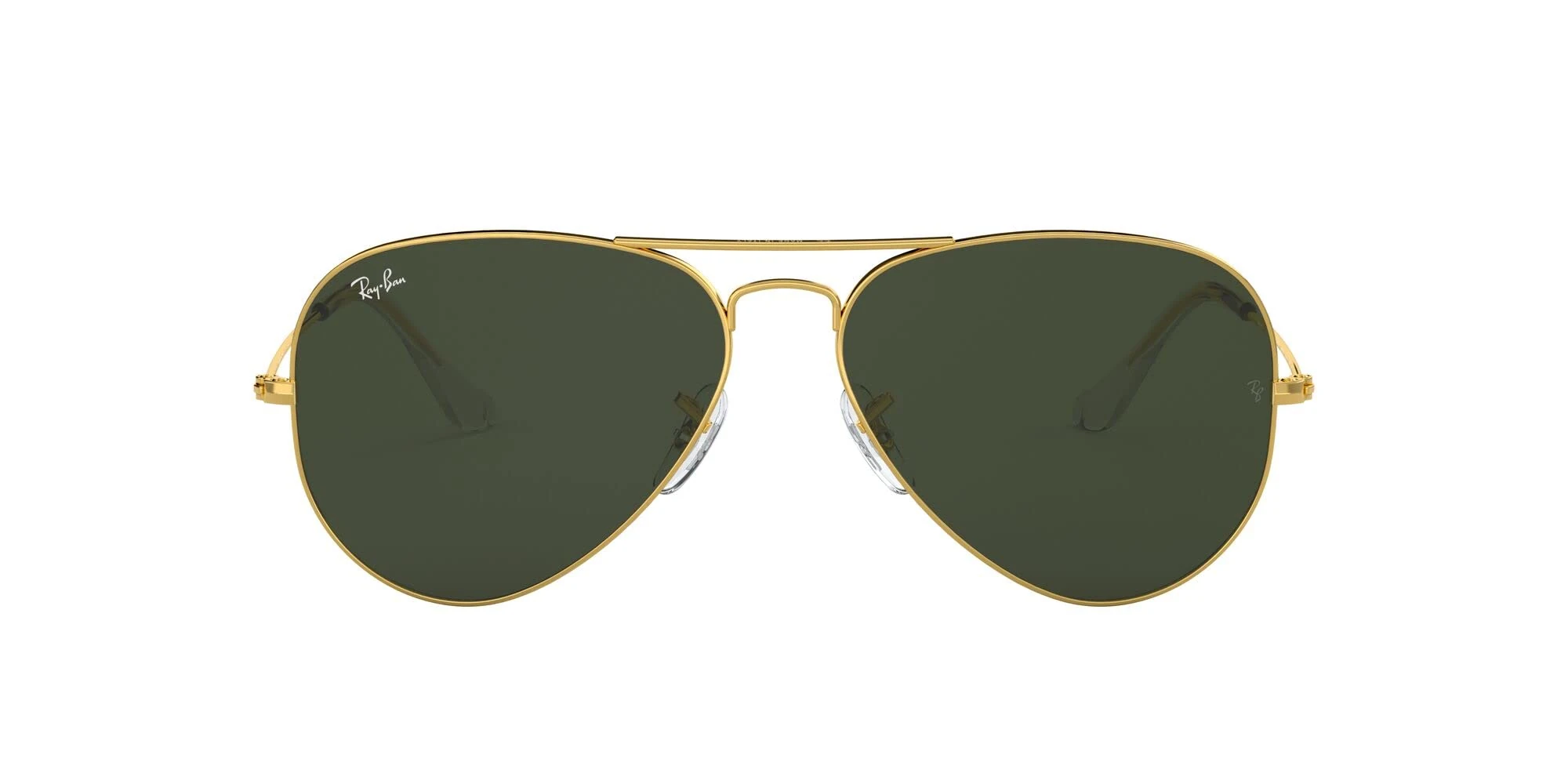 Ray-Ban Men's Rayban Aviator Classic Sunglasses, Gold Frame With Green G-15 Lenses, 55 UK