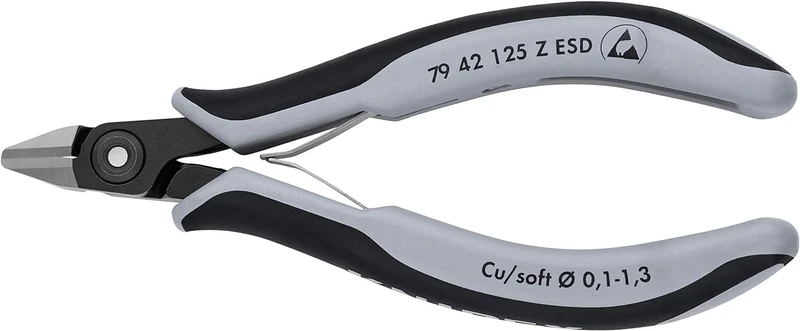 KNIPEX Precision Electronics Side Cutter ESD with Multi-Component Handles 125 mm, 79 42 125 Z ESD