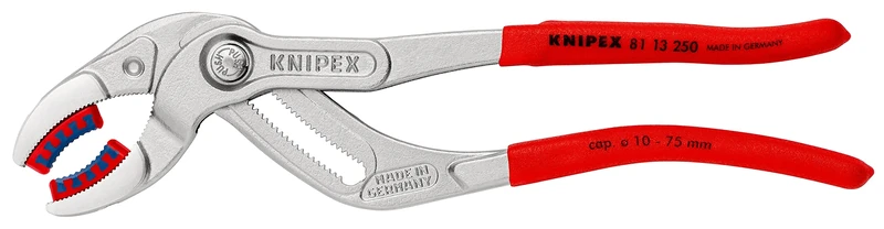 Knipex Siphon and Connector Pliers chrome-plated, with non-slip plastic coating 250 mm (self-service card/blister) 81 13 250 SB