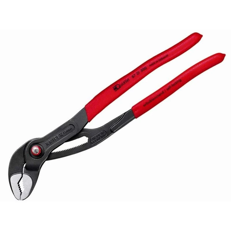 KNIPEX Cobra Quickset High-Tech Water Pump Pliers Self-Service Card with Non-Slip Plastic Coating 300 mm, 87 21 300 SB
