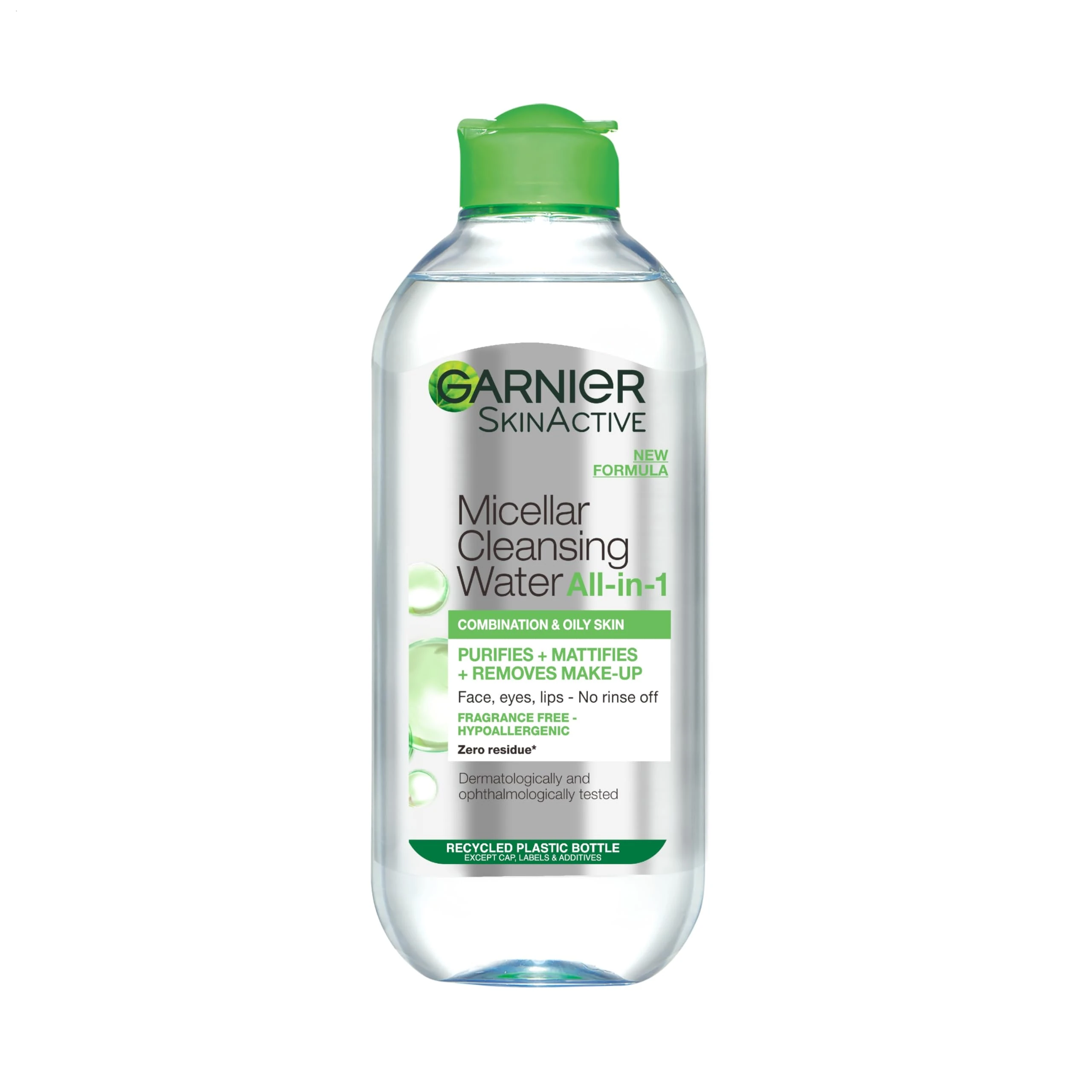 Garnier Micellar Cleansing Water For Combination Skin, Gentle Face Cleanser and Makeup Remover, Fragrance Free, Recognised By The British Skin Foundation, Use With Reusable Micellar Eco Pads, 400 ml