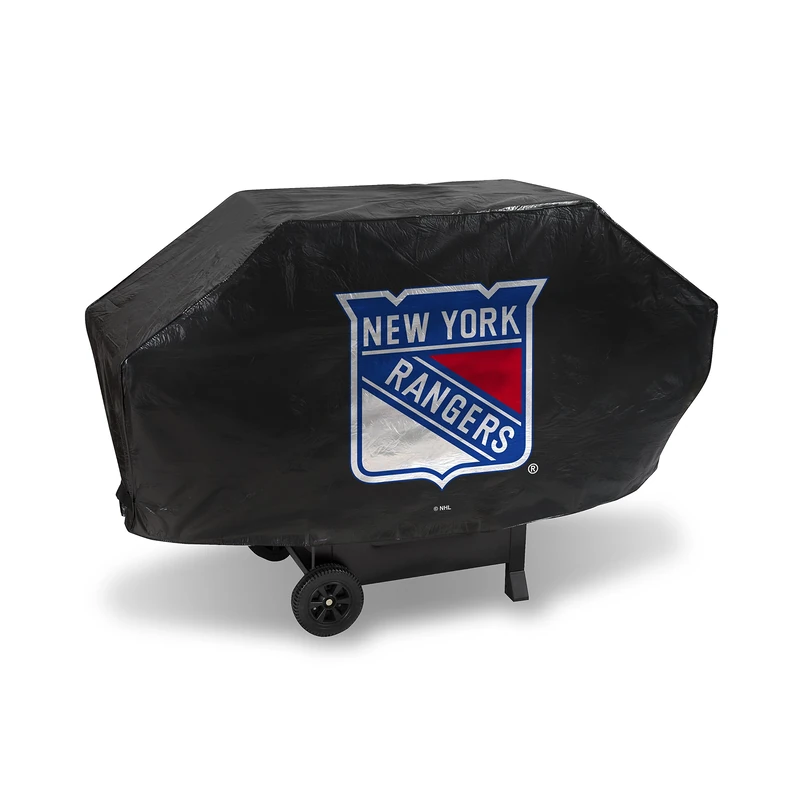 Rico Industries Ricepod NHL New York Rangers Black Deluxe Grill Cover Deluxe Vinyl Grill Cover - 68" Wide/Heavy Duty/Velcro Staps