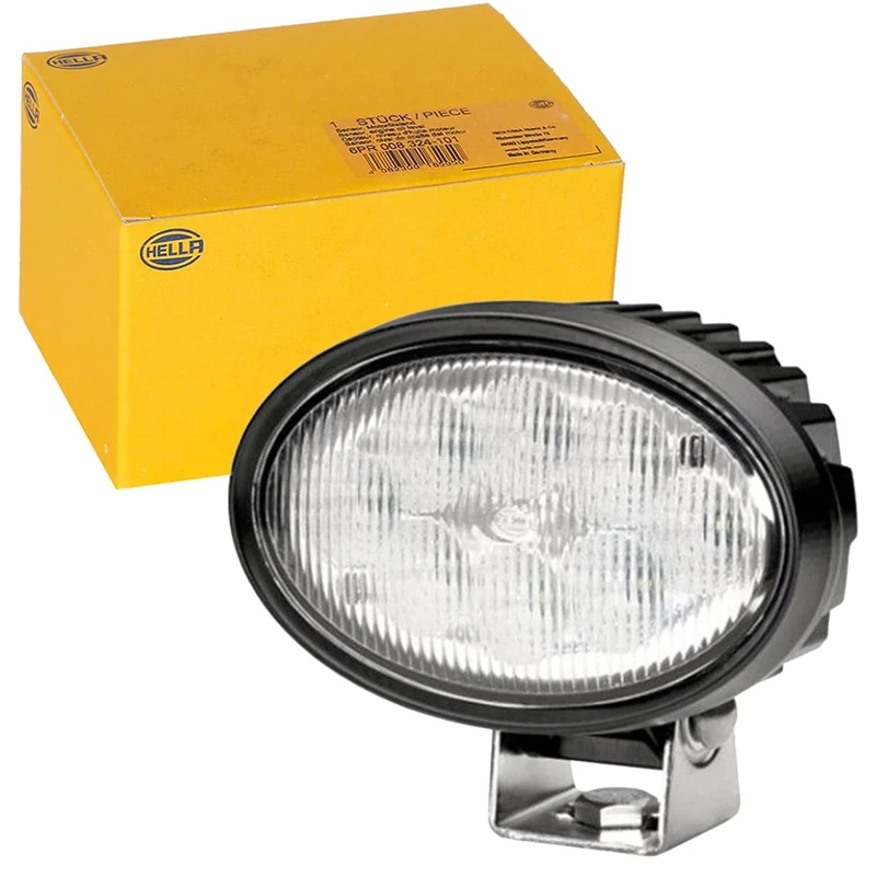 HELLA 1GA 996 661-001 LED-Worklight - Oval 100 - 24/12V - 1700lm - mounting/Bolted - Swivelling Mounting Bracket - Short distance lighting - Plug: DEUTSCH plug