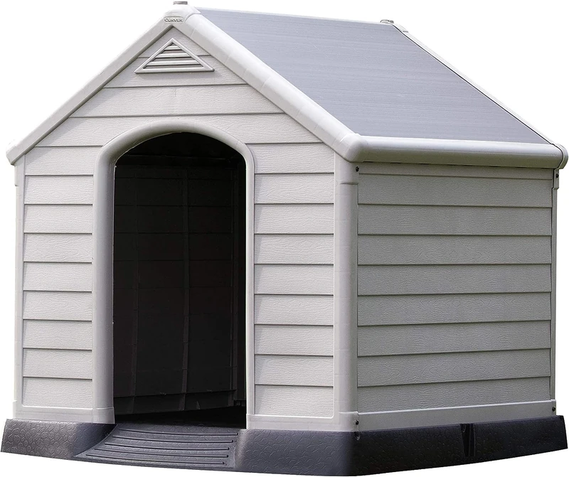 Chalet-Jardin Garden 12-921177 Kennel Dog PVC/Resin 95 x 99 x 99 cm beige/brown - Image 1