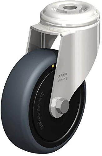 Blickle LKRXA-TPA 101KD-ELS-FK Swivel Caster, 3.94" Wheel Diameter, 154 lb. Load Capacity