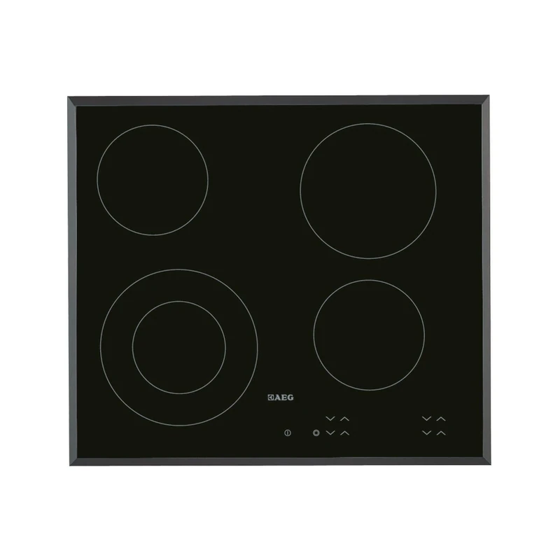 AEG 3000 Series Ceramic Hob HK624010FB, Built-in Hob, 4 Zones with extendable cooking zone, 60cm, Heat Indicators, Touch Controls, Child Safety Lock, OptiFix - One Step Install, 38x560x490mm, Black