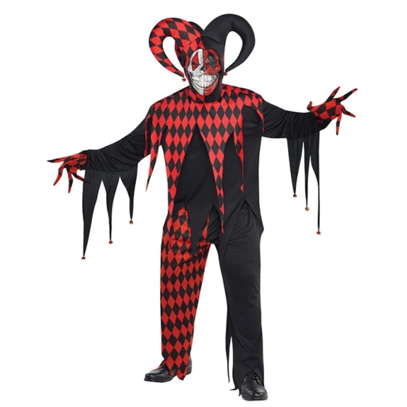 (PKT) (844205-55) Adult Mens Krazed Jester Costume (Extra Large)