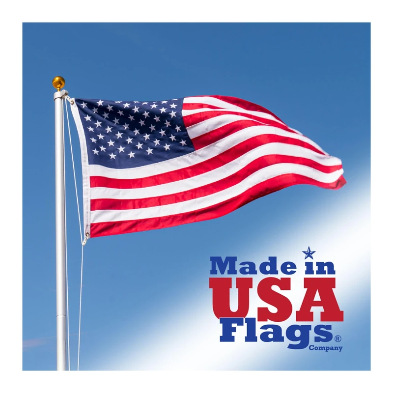 Made in USA Flags Co - 3x5 American Flag - Heavy Duty USA Flag with Premium PolyMax Polyester, Sewn Stripes, & Embroidered Stars - All Weather American Flags for Outside - FMAA Certified, US Made