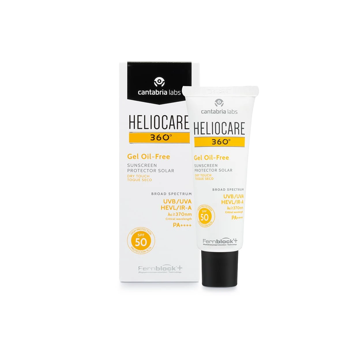 Heliocare 360 Oil-Free Gel SPF 50 50ml / Gel Sunscreen For Face/Daily UVA UVB Visible light Infrared-A Anti-Ageing Sun Protection/Combination Oily and Normal Skin/Matte Finish