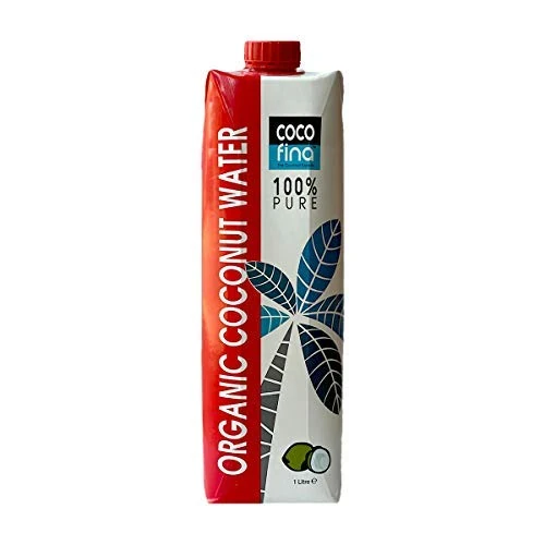 Cocofina Organic 100% Natural Pure Unsweetened Coconut Water 1L (Pack of 12)
