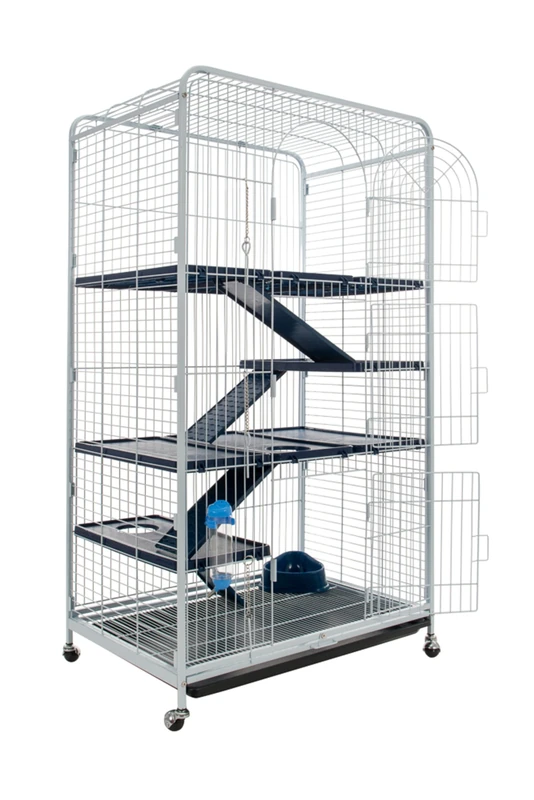 Tyrol Big Tower Cage for Small Animals - 79 x 52 x 140cm - Blue/Black