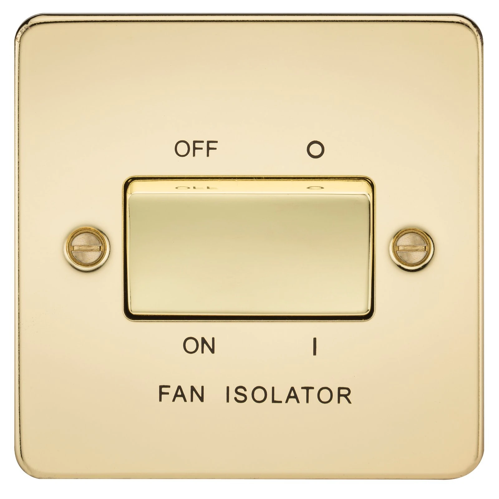 Knightsbridge FPAV1100PB Flat Plate 10A 3 Pole Fan Isolator Switch-Polished Brass, 230 V