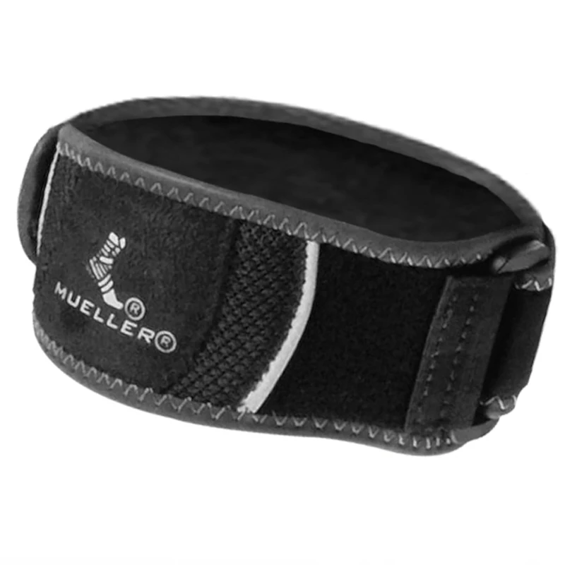 Mueller HG80 Premium Tennis Elbow Brace – Size Small/Medium – Adults Black Adjustable Compression Support for Tennis & Golfers Elbow – Breathable Antimicrobial Forearm Brace – Day & Sport Wear - Image 1
