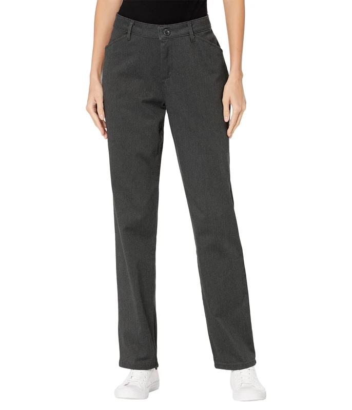 Lee Women's Relaxed Fit All Day Straight Leg Pant, Charcoal Heather, 22 Short