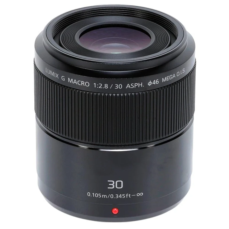 Panasonic LUMIX H-HS030E 30 mm Macro Camera Lens - Black