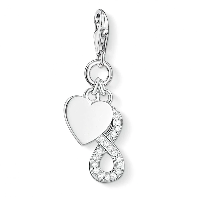 Thomas Sabo Women Charm Pendant Infinity Heart Charm Club 925 Sterling Silver 1248-051-14