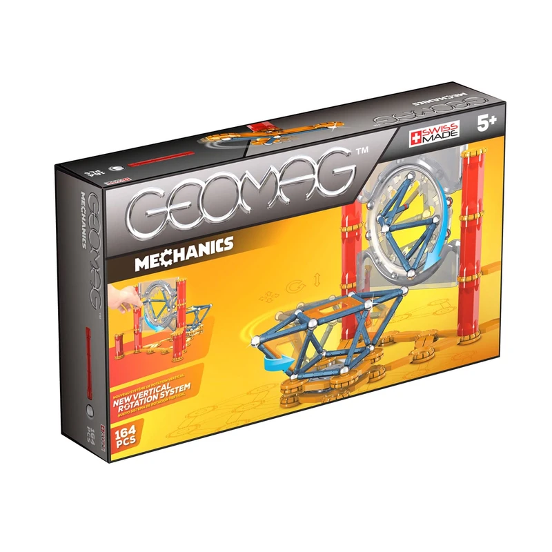 Geomag Mechanics 724, Mechanics construction Set, Educational And Creative Game For Kids, Magnetic Constructions, 164 Pieces