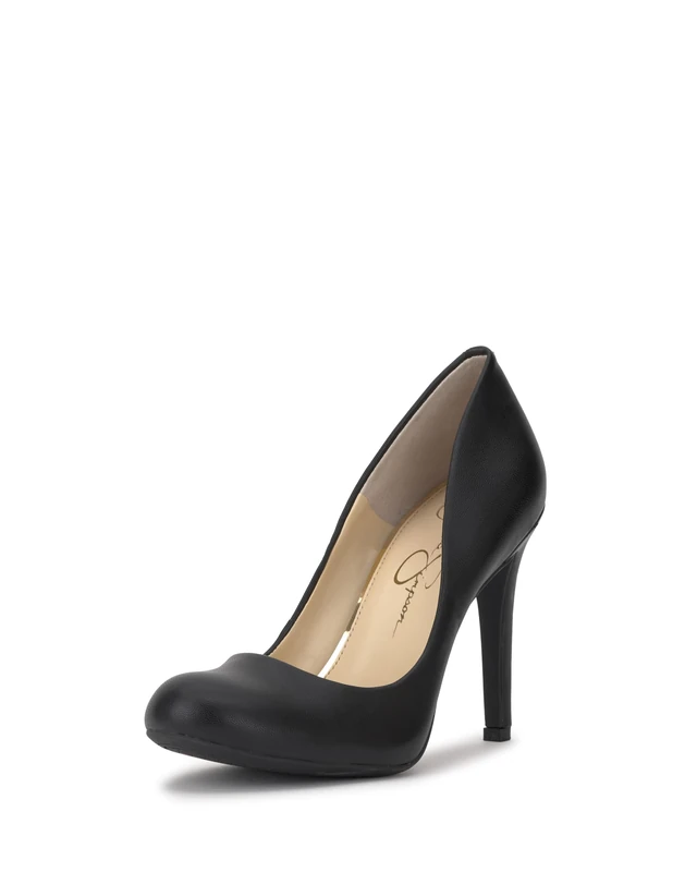 Jessica Simpson Women's Calie Round Toe Pump Platform, Black Sleek, 4.5 UK