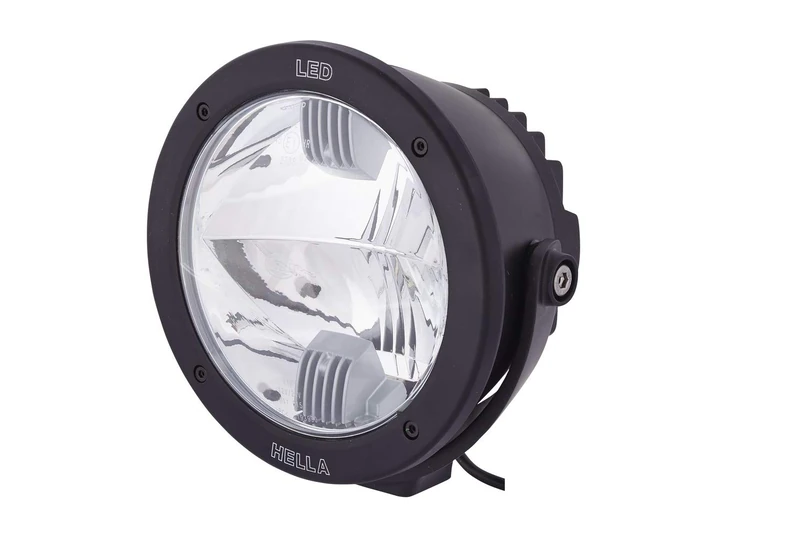 HELLA 1F3 011 815-011 LED-Spotlight - Luminator Compact LED - 12/24V - Round - Reference number: 45 - Bolted - Clear diffusing lens - Lens Colour: Black/Crystal clear - Cable: 3000mm - left/right