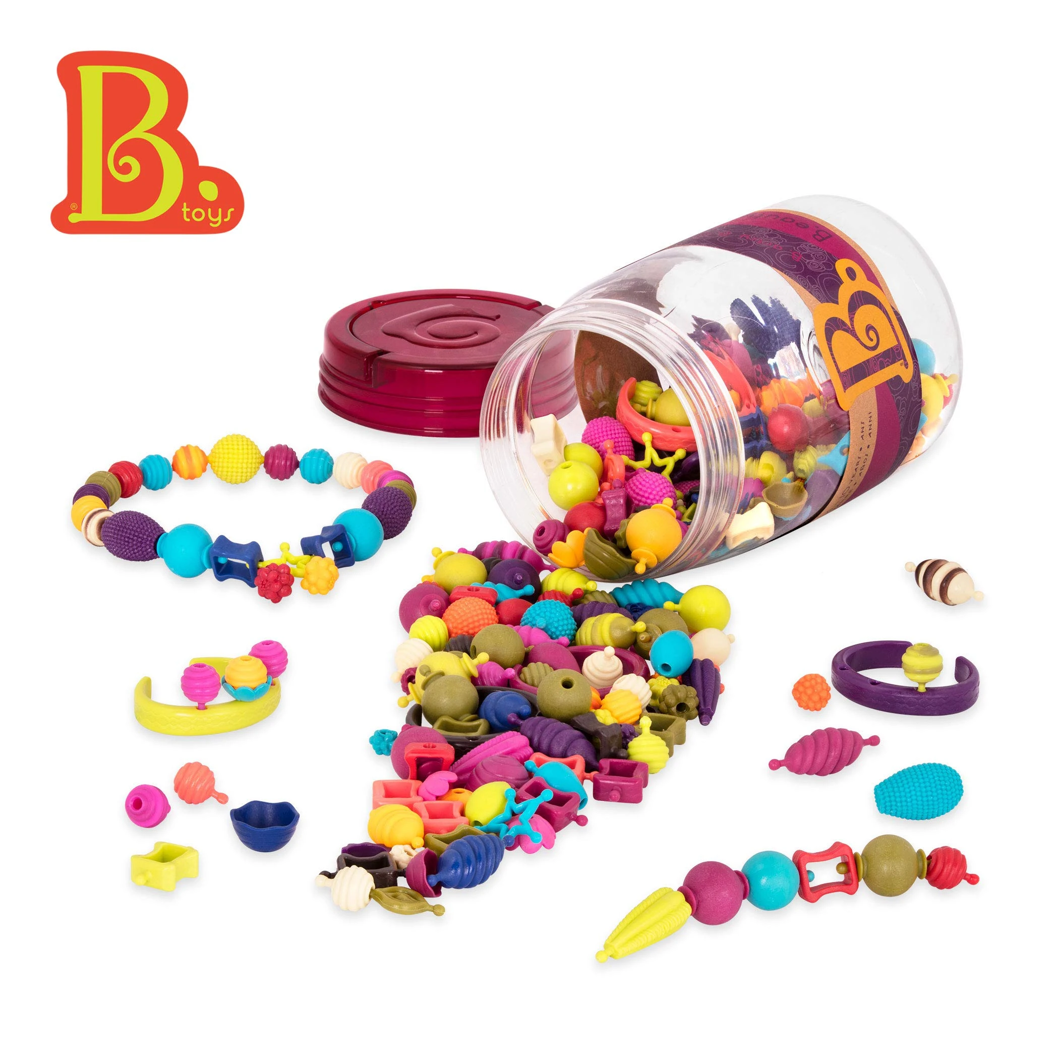 B. toys – Pop Arty! 275 Pieces – Jewlery Making Kit – Creative Pop Snap Bead Set for Kids – DIY Craft Jewelry Making Kit – Necklaces, Rings, Bracelets – 4+ Years
