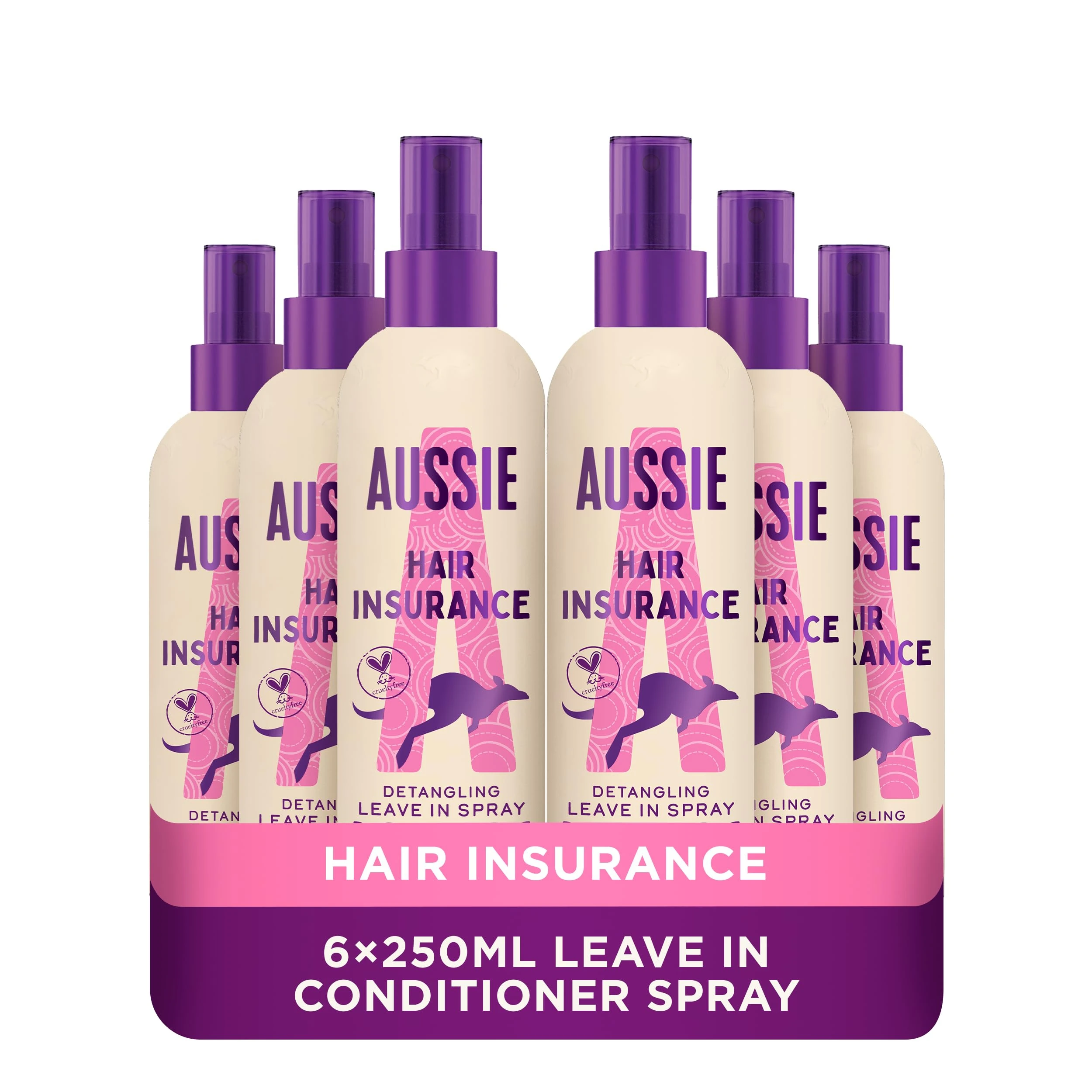 Aussie Miracle Hair Insurance Conditioner Detangler Spray 250 ml - Pack of 6
