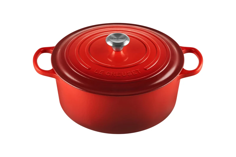 Le Creuset Signature Enamelled Cast Iron Round Casserole Dish With Lid, 30 cm, 8.1 Litres, Cerise, 21177300602430