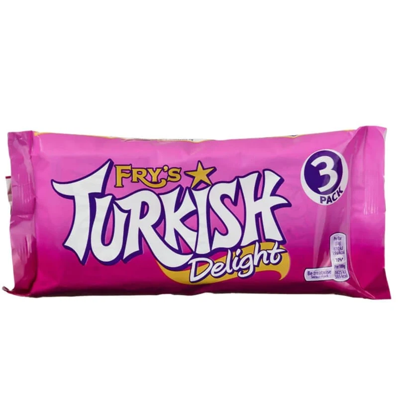 Fry's Turkish Delight, Classic Rose-Flavoured Chocolate Treats with Soft Jelly Centre, Perfect Snack or Dessert 3 x 51 g (Pack of 1)