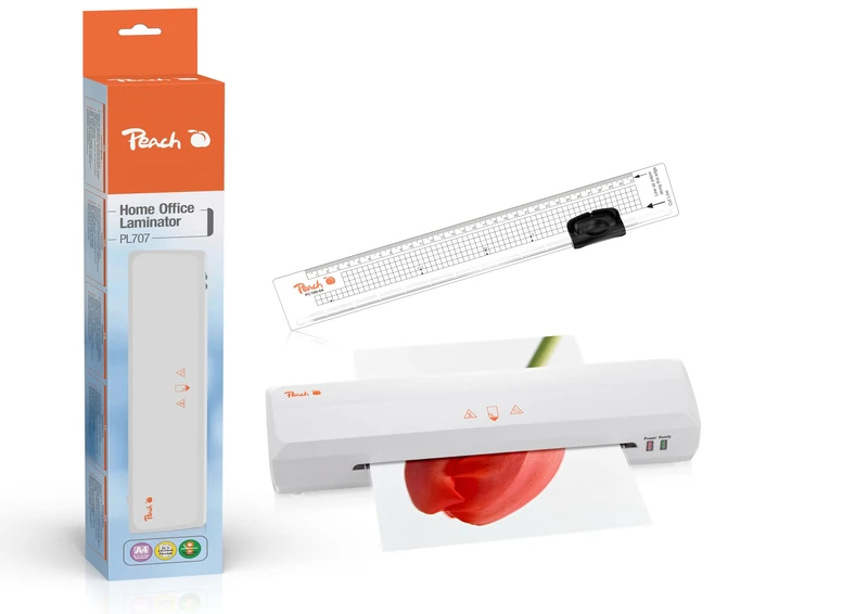 Peach PBP105 3-in-1 Laminating Set - Laminator, Rotary Cutter, Ruler & Films - A4 Size - White
