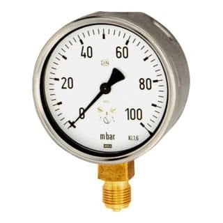 Riegler - Pressure Gauge g1 / 4 senk.-160/0 mbar 63 mm f. Vacuum Wrapped