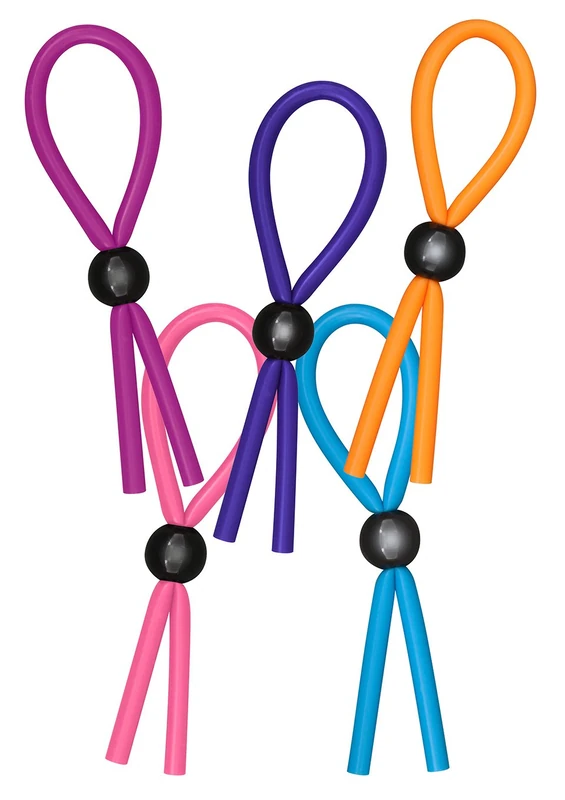 Toy Joy Multi-Coloured Funky Adjustable Cock and Balls Ring - Pack of 25