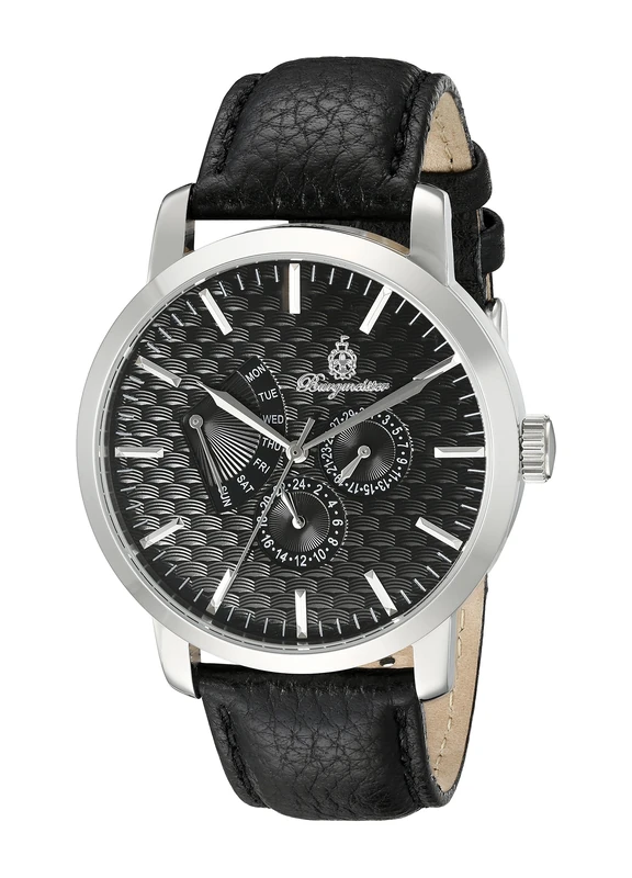 Burgmeister Men's Quartz Watch with Black Dial Analogue Display and Black Leather Bracelet BM219-122