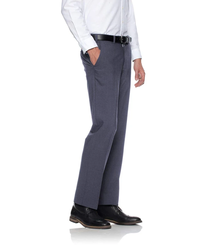 Eurex by Brax Men's Jan Flatfront Virgin Wool Mix Trousers, Mid Grey, 42 W/34 L