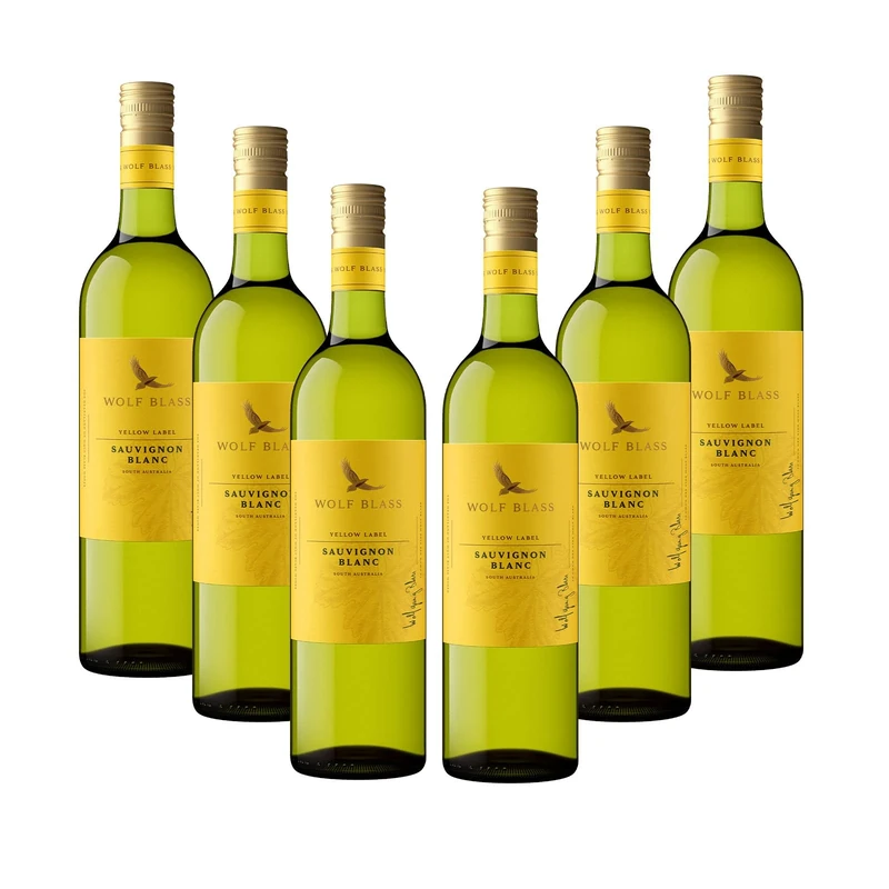 Wolf Blass Yellow Label Sauvignon Blanc White Wine Case from South Eastern Australia (6 x 75cl Bottles)