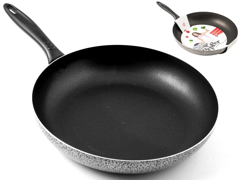 Home Salt N'Pepper Nonstick Frying Pan, Aluminum, Black/Grey, 34 cm