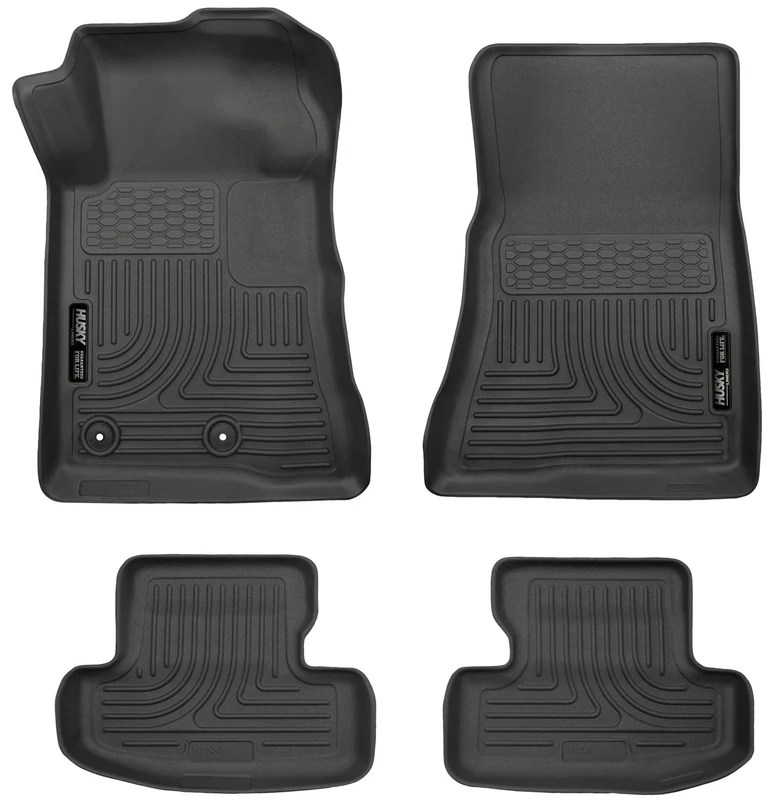 Husky Liners 99371 Black Weatherbeater Front & 2nd Seat Floor Liners Fits 2015-2019 Ford Mustang