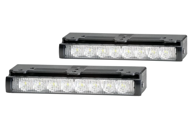 HELLA 2PT 980 970-821 LED-Daytime Running Light Set - LEDayLine Zero - 12V - Rectangular - mounting - Lens Colour: Crystal clear - Cable: 1000mm - Vehicle Front - Kit