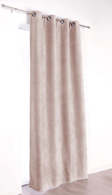Linder Panel Curtain with Eyelets, Polyester, Beige, 140 x 260 cm - Image 1